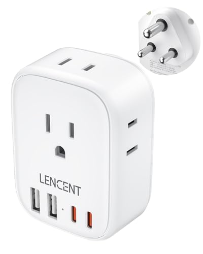 LENCENT US to India Power Plug Adapter, Indian Travel Adapter - style: Type D-17.5W-India Maldives