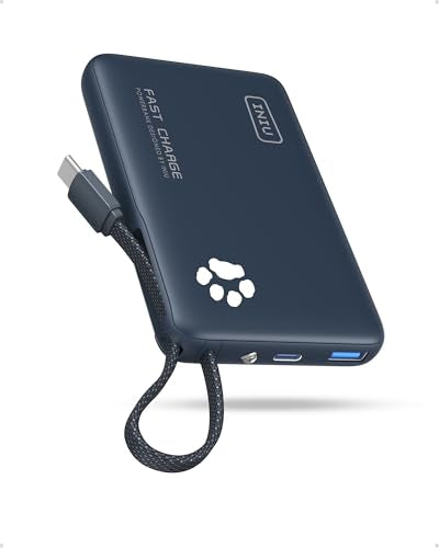 INIU 45W Fast Charging Tablet Portable Charger, Smaller 10000mAh Power Bank - color: Blue