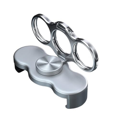Double-Ring Three-Finger Back Clip Holder 360-Degree Rotating Mobile Grip Multipurpose Foldable Phone Grip Holder - color: Silver