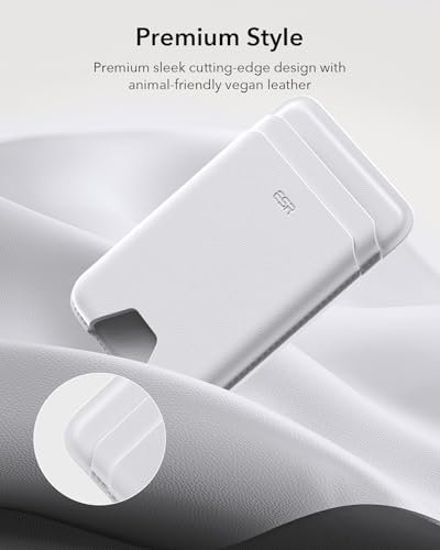 ESR for MagSafe Wallet, 5 Card Holder for Phone Case, RFID Blocking | MagSafe Sticker Included, Slim Magnetic Wallet for iPhone 17 Pro Max 17e 16 15 14 13 12 Series, Selected Samsung Galaxy,White - color: White
