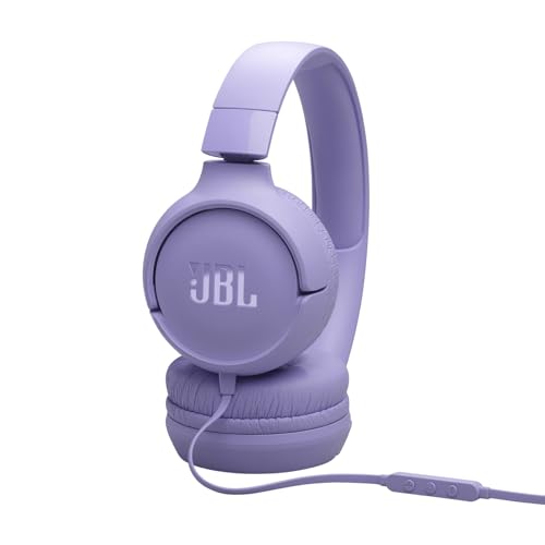 JBL Tune 520C - USB-C Wired on-Ear Headphones with Hi-Res Audio Support, JBL Pure Bass Sound, Comfort fit, USB-C connectivity, 3-Button Remote with Microphone and EQ presets Control (Purple) - color: Purple