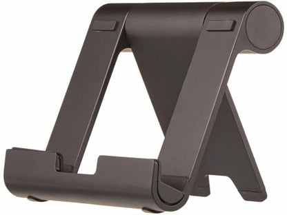 Amazon Basics Multi-Angle Portable Foldable Stand for iPad Tablet, E-reader and Phone, Sturdy Hands-Free Viewing, Black - color: Black