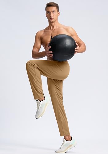 G Gradual Men's 30"/32"/34"/36" Inseam Tall Sweatpants with Zipper Pockets - color: Khaki, size: Small