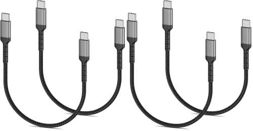 1.5ft USB C Charging Cable, 4 Pack Braided USB C to USB C Cable 60W/3A CarPlay USBC Cord Compatible with iPhone 15 Samsung Galaxy S23 Ultra Google Pixel, Short USB C to C Cable for Car - color: Black, size: 1.5 Feet (Pack of 2)