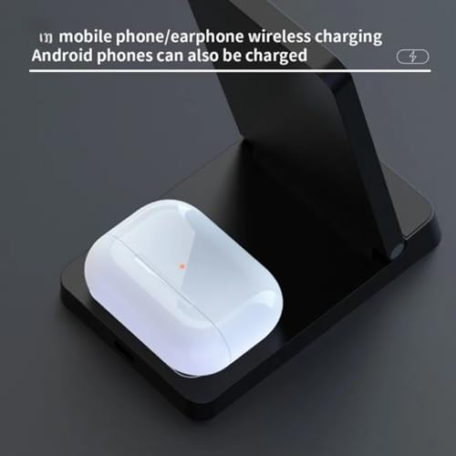 2 in 1 Dual Coil Magnetic Wireless Charger Stand Foldable Desktop Fast Charging Station for iPhone 17 16 15 14 13 12 for Airpods (White)