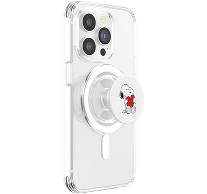 Snoopy Hugging Heart Love Design PopSockets PopGrip for MagSafe - style: Magnetic PopGrip