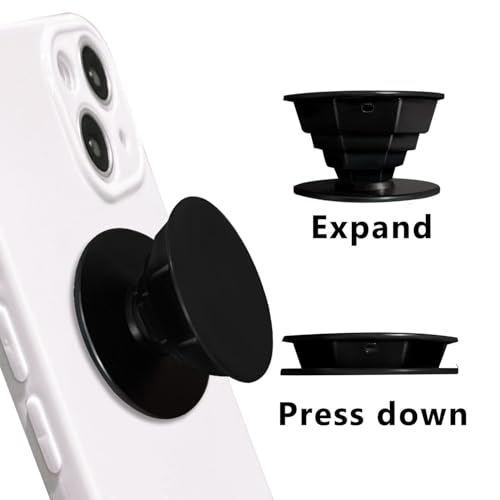 Cell Phone Accessory Compatible with Magsafe Magnetic Black Collapsible Mobile Phone Grip Stand Holder for Smartphone Tablet