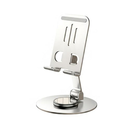 Universal Metal Cell Phone Stand, Multi-Angel Adjustable 360° Rotation Non-Slip Metal Phone Stents (Aurora Silver) - color: Aurora Silver