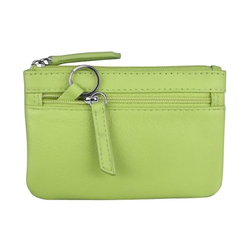 ili New York Leather Mini Compact Coin Purse - Pear - color: Pear