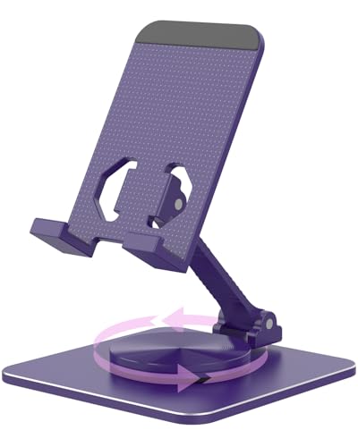 Adjustable Phone & Tablet Stand, Fits 4–9.7in Devices, Purple - color: Purple