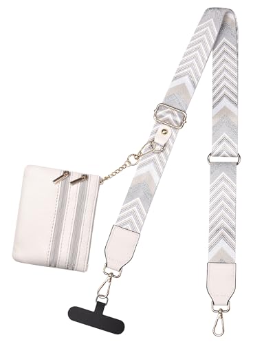 Phone Strap with Zippered Wallet and Clear Purse, Universal Adjustable Crossbody Phone Lanyard with Wallet (Arrowhead)
