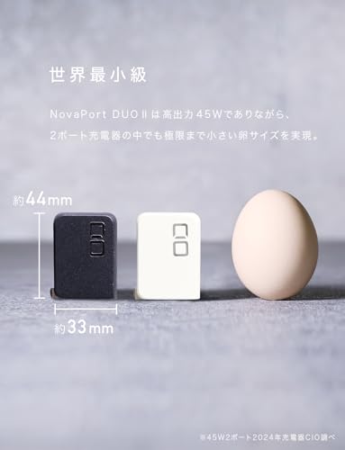 CIO NovaPort Duo II 45W2C Dual USB-C GaN Fast Charge Block (White) - color: White