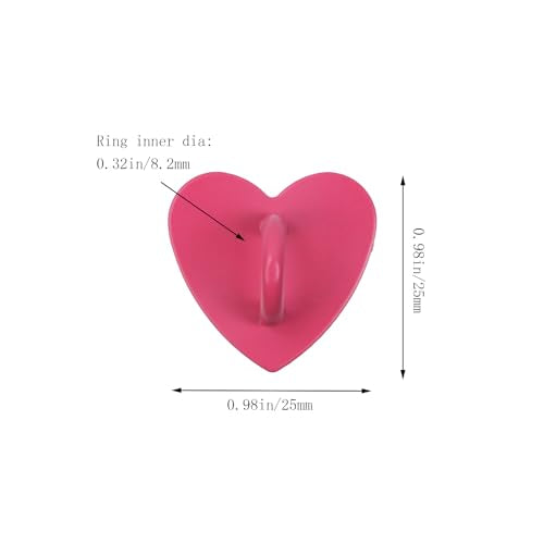 12Pcs Phone Charm Hook Adhesive (Heart Shaped, Rose red) - color: Rose Red