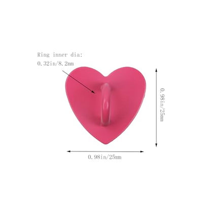 12Pcs Phone Charm Hook Adhesive (Heart Shaped, Rose red) - color: Rose Red