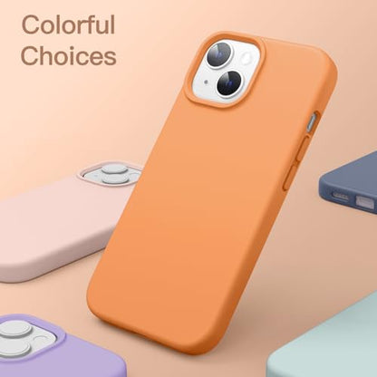JETech Silicone Case for iPhone 14, Marigold | Silky Soft Touch, Shockproof Protection, Scratch Resistant, Microfiber Lining - color: Marigold, size: iPhone 14