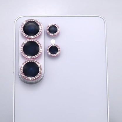 for Samsung Galaxy S26 Ultra Camera Lens Protector, Bling Diamond Metal Ring Tempered Glass Lens Cover, Sparkly Rhinestone Accessories (Pink) - color: Pink