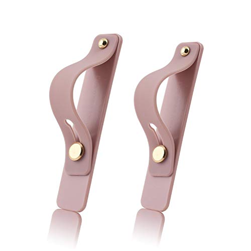 Removable and Reusable Cell Phone Grip Strap, Yetaida Telescopic Finger Kickstand Bracket Universal Silicone Phone Holder Stand and Portable Finger Loop for Most Smartphones Case (Pink) - color: Pink