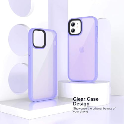 ULAK Compatible with iPhone 12 Case, iPhone 12 Pro Cover, Transparent Frosted Protective Phone Case, Soft TPU Women Girls Shockproof Protective Cover for iPhone 12 & iPhone 12 Pro 6.1 inch, Lilac | Transparent Frosted Protective Case, Soft TPU Women Girls