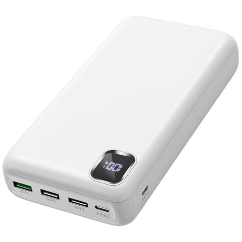 50000mAh Portable Charger Power Bank, PD 30W Fast Charging - color: White