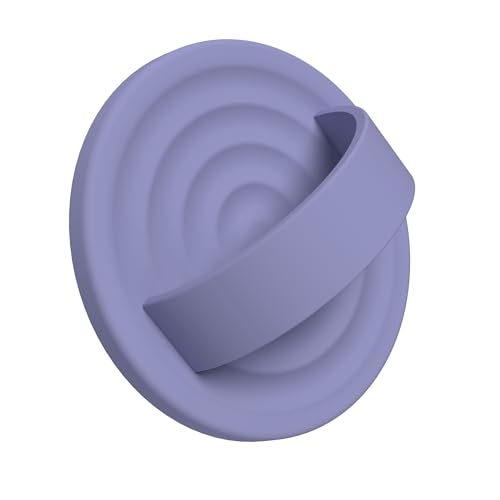 Upgraded Magnetic Phone Grip, Liquid Silicone Soft and Portable, Removable Finger Loop Ring Grip Holder for iPhone, Strong Magnetic Attraction, Compatible with MagSafe Phone Case, Lavender Gray - color: Lavender Gray