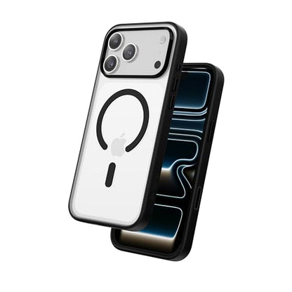 FLOLAB Surtect Tri-Fusion Magnetic for iPhone 17 Pro Case Protective Slim Design Magsafe Compatible Military Grade - Black Matte Translucent - color: Black Matte Translucent, size: iPhone 17 Pro