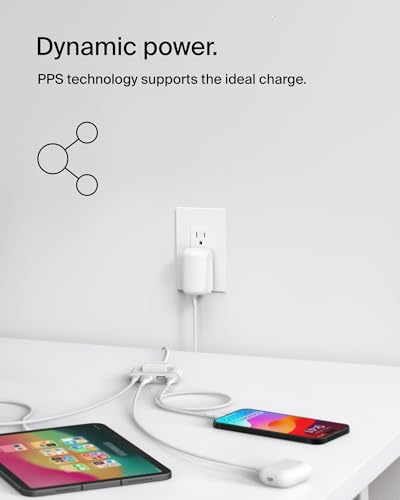 Belkin 42W USB C and USB A Charger Block, USB C to C Cable Included - style: Includes C-C Cable