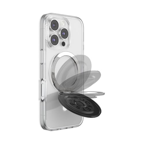 PopSockets Kick-Out Grip for MagSafe, Kickstand- Alum Radial Black - color: Alum Radial Black, style: MagSafe Kick-Out