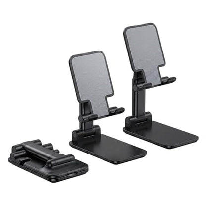 Phone and Tablet Stand, Adjustable, Foldable Universal Mount, Compatible with iPhone, iPad. Useful for Study Table, Office, Home etc. Phone, Ipad, Stand. (Black) - color: Black