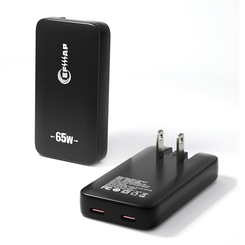 65W Slim USB C Wall Charger, Compact USBC Charger Block with Dual Port - color: Black-1PC