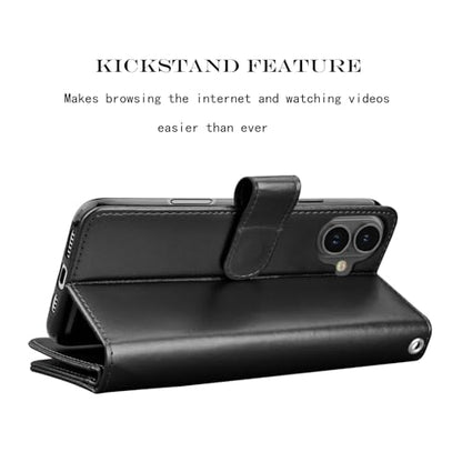 NJJEX Case Compatible for iPhone 16 6.1" 2024, for iPhone 16 Wallet Case, [9 Card Slots] PU Leather Card Holder Folio Flip [Detachable] Kickstand Magnetic Phone Cover & Lanyard for iPhone 16 [Black] | PU leather folio flip, detachable magnetic phone cover