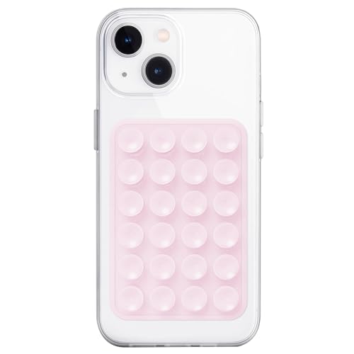 Anteel Silicone Suction Phone Case Mount, Non Slip Sticky Phone Grip for Cellphone, Silicon Adhesive Suction Cup Phone Mount, Strong Grip Holder for Selfies and Videos (Pink Glitter) - color: Pink Glitter