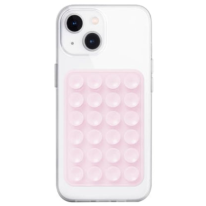 Anteel Silicone Suction Phone Case Mount, Non Slip Sticky Phone Grip for Cellphone, Silicon Adhesive Suction Cup Phone Mount, Strong Grip Holder for Selfies and Videos (Pink Glitter) - color: Pink Glitter