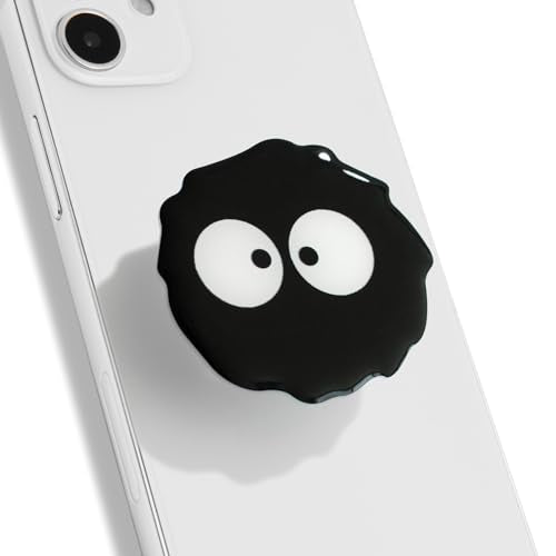 On The Grip Cute Cartoon Briquette Acrylic Multi Functional Collapsible Expandable Mobile Phone Grip & Kickstand (Black) - color: Black