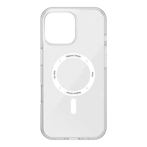 Native Union (Re Clear Case – Transparent Anti-Yellowing Case – MagSafe Compatible with Built-in Magnets – Recycled Materials – Ultra-Durable with Military Grade Drop Protection for iPhone 16 Pro Max - size: iPhone 16 Pro Max