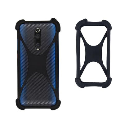 Zittop Universal Smart Phone Bumper Case Elastic Soft Silicone Cover for 5.2" Phones Size 4'' to 6.5'' inch Case (Black)