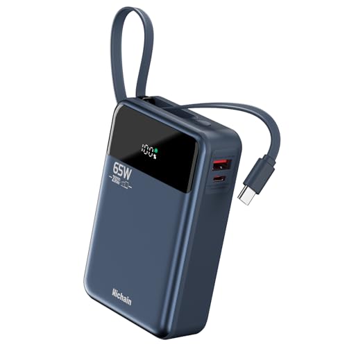 Hichain Laptop Power Bank 65W Portable Charger 20000mAh Blue - color: Blue