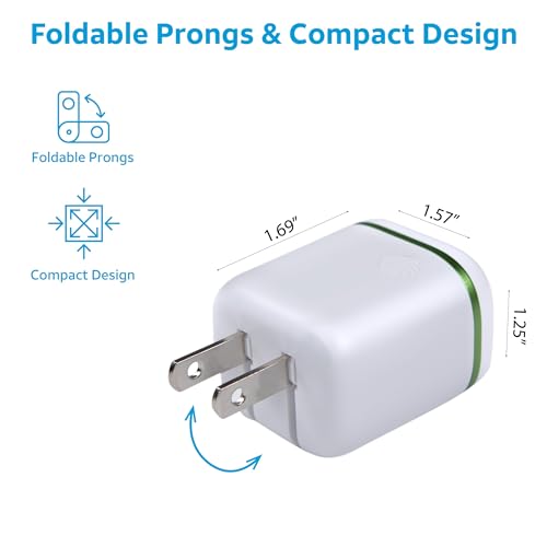 AT&T USB-C Wall Charger Fast Charging Power Adapter Foldable Prongs Travel-Friendly for Compatible with iPhone iPad Samsung Galaxy Google Pixel (20W White) - color: 20W White
