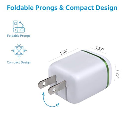 AT&T USB-C Wall Charger Fast Charging Power Adapter Foldable Prongs Travel-Friendly for Compatible with iPhone iPad Samsung Galaxy Google Pixel (20W White) - color: 20W White