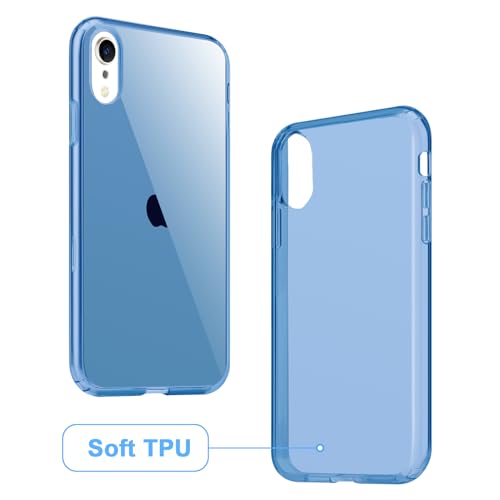 JJGoo Compatible with iPhone XR Case Clear Soft Transparent Shockproof Protective Slim Thin Bumper Phone Cover for XR, Navy Blue - color: Navy Blue