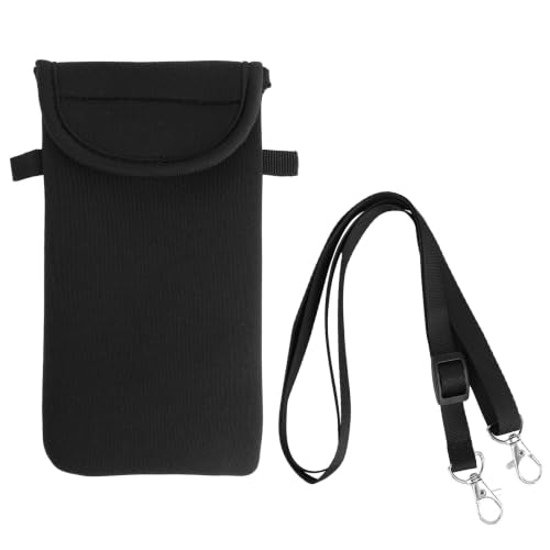 XIHIRCD Universal Cell Phone Pouch with Neck Strap, Black | Waterproof Neoprene Phone Safe Sleeve with Lanyard Holder Around-Neck Carrying Case for Men Women Travel Work Outdoor Activities Accessories