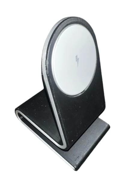 Modern Phone Stand with Magnetic Charging Compatibility – Custom Accent Color – Black Base (Magnetic Charger Not Included) (Brown) - color: Brown