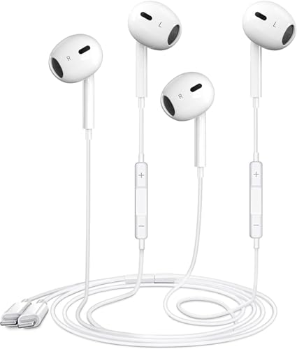 2 Packs Wired Earbuds Headphones for iPhone with Built-in Mic & Remote