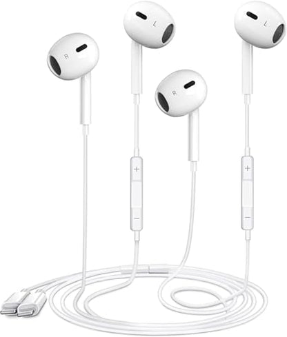 2 Packs Wired Earbuds Headphones for iPhone with Built-in Mic & Remote