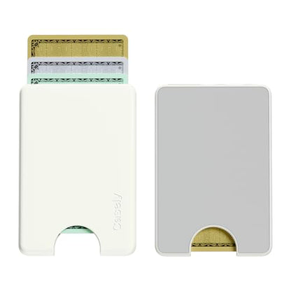 Casely MagWallet | Soft White | Slim Wallet Card Holder | Compatible with MagSafe | Soft-Touch Hard Silicone | Holds Up to 3 Cards - color: Soft White