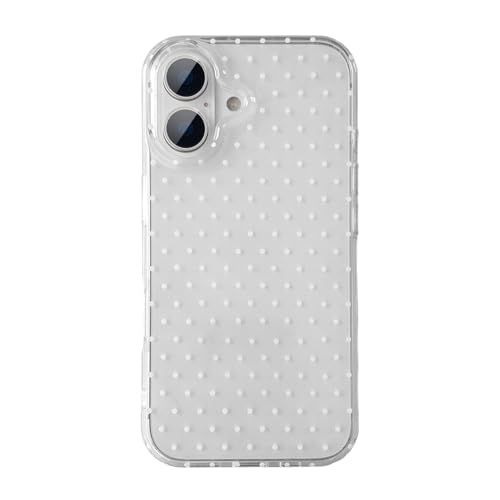 QLTYPRI Cute Polka Dot Phone Case for iPhone 16, Clear | Polka Dot Fashion Aesthetic Design for Women Girls, Pretty Stylish Kawaii, Slim Fit, Durable TPU Shockproof Protective Case - color: Clear, size: iPhone 16