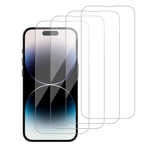 4 Pack Glass Screen Protector Compatible for iPhone 14 Pro [6.1 Inch] [9H Hardness]-HD Screen Tempered Glass, Scratch Resistant,Easy Install [Case Friendly] - size: iPhone 14 Pro