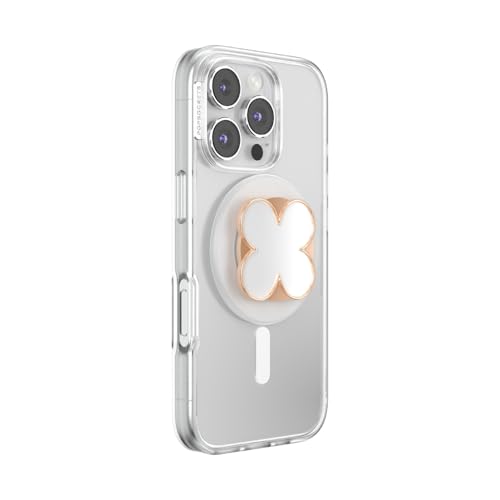 PopSockets Phone Grip for MagSafe, Magnetic Holder- Clover Rose Gold - color: Clover Rose Gold, style: MagSafe