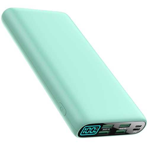 Portable Charger 38800mAh,LCD Display Power Bank,5 USB Outputs Battery Pack Backup, USB-C 3A in&out Travel Essential Portable Phone Charger For iPhone 18/17/16/15/14 Pro,Android Samsung Galaxy-Green - color: Green