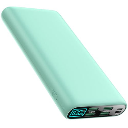 Portable Charger 38800mAh,LCD Display Power Bank,5 USB Outputs Battery Pack Backup, USB-C 3A in&out Travel Essential Portable Phone Charger For iPhone 18/17/16/15/14 Pro,Android Samsung Galaxy-Green - color: Green