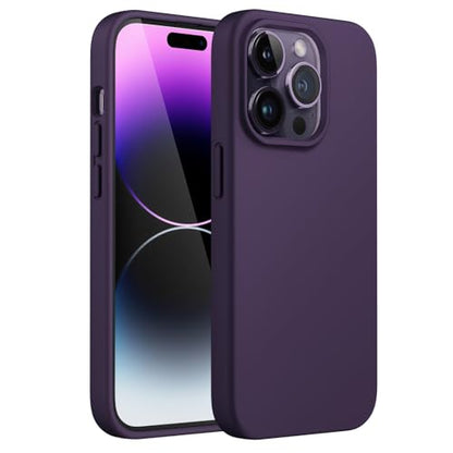 JETech Silicone Case for iPhone 14 Pro, Deep Purple | Silky Soft Touch, Shockproof Protection, Scratch Resistant, Microfiber Lining - color: Deep Purple, size: iPhone 14 Pro